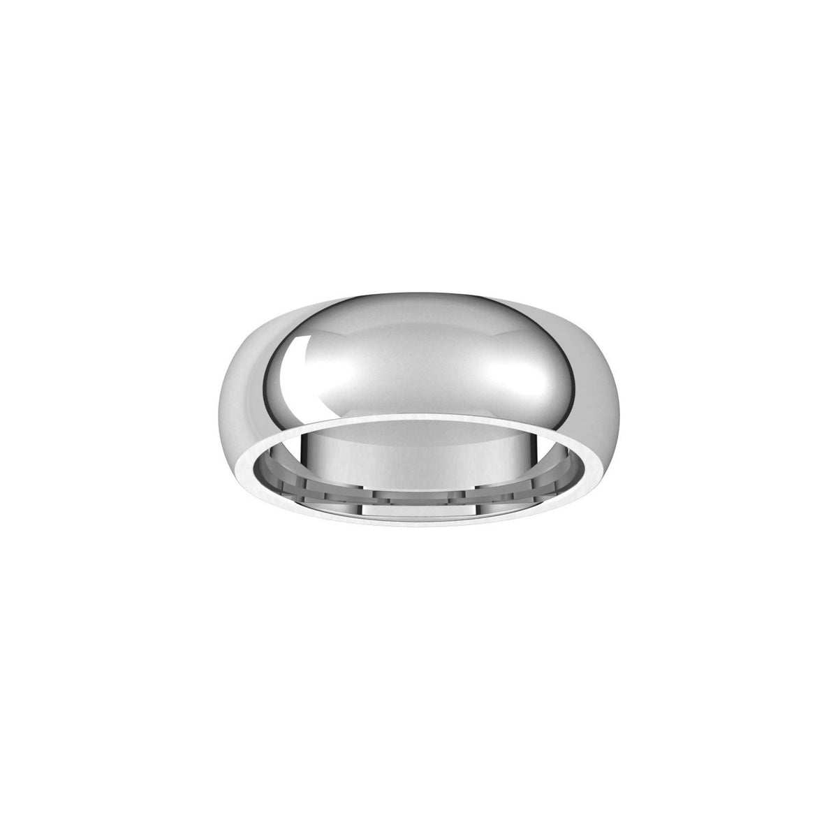 14K White Gold Comfort-Fit Half Round Band