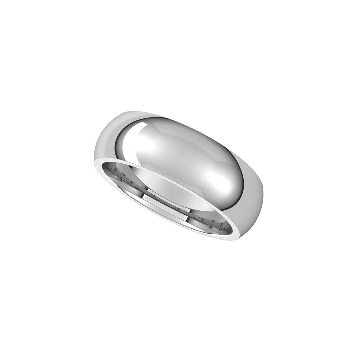 14K White Gold Comfort-Fit Half Round Band