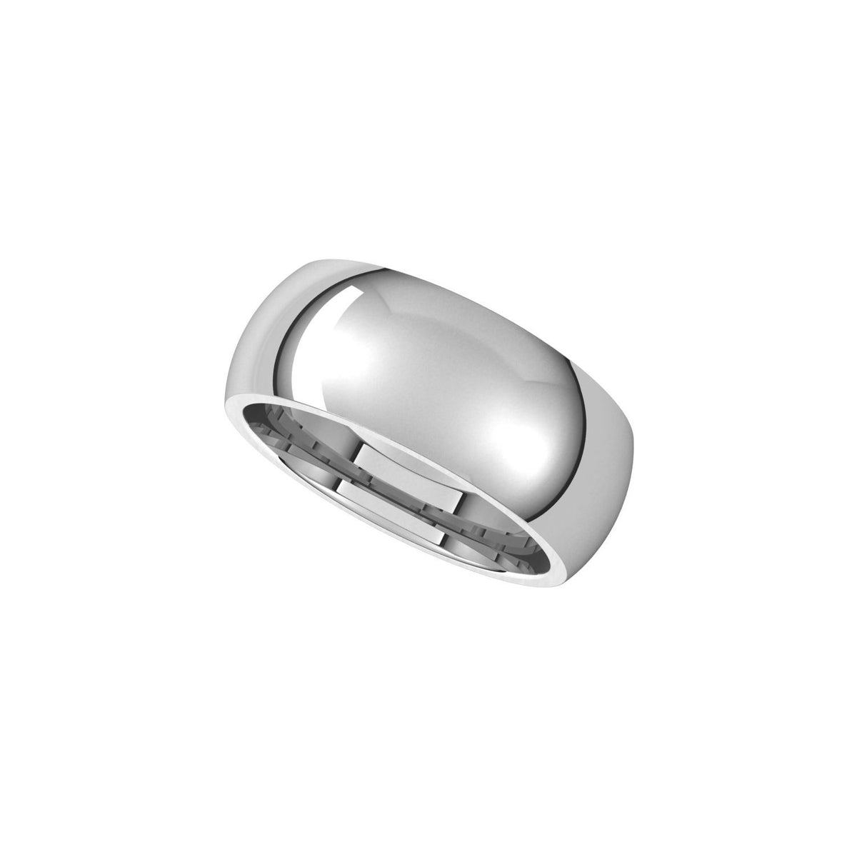 Comfort-Fit Half Round Band, 8 mm
