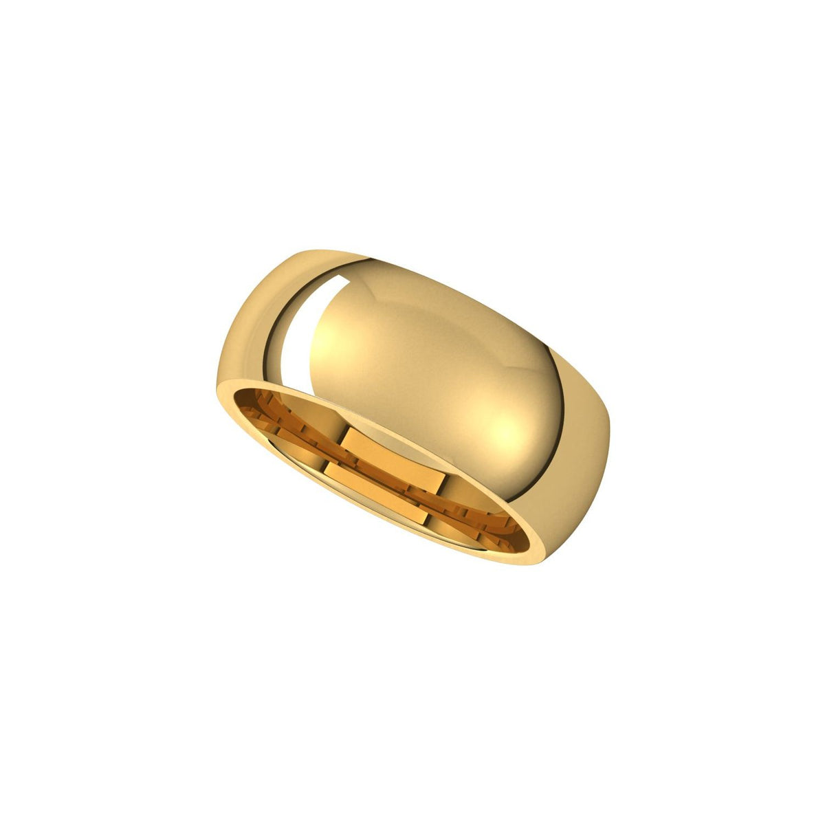 Comfort-Fit Half Round Band, 8 mm