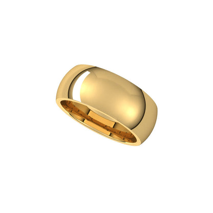 Comfort-Fit Half Round Band, 8 mm
