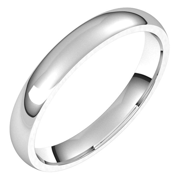 Sterling Silver Lightweight Comfort-Fit Half Round Band