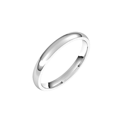 14K X1 White Gold Lightweight Comfort-Fit Half Round Band