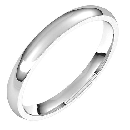 14K White Gold Lightweight Comfort-Fit Half Round Band