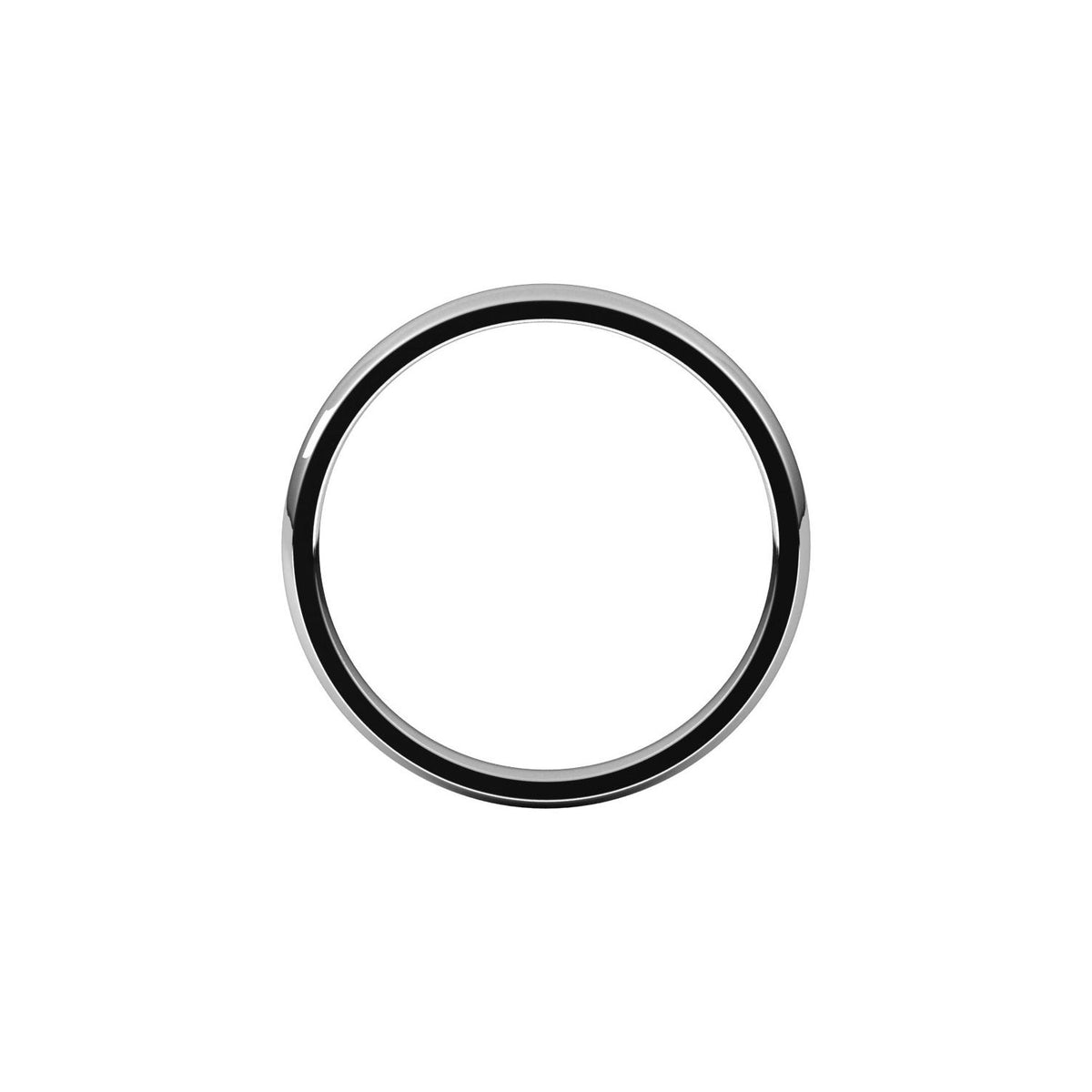 14K X1 White Gold Lightweight Comfort-Fit Half Round Band