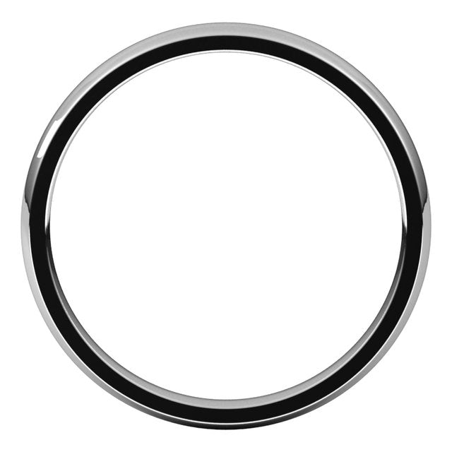 14K White Gold Lightweight Comfort-Fit Half Round Band