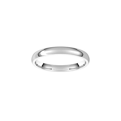 14K X1 White Gold Lightweight Comfort-Fit Half Round Band
