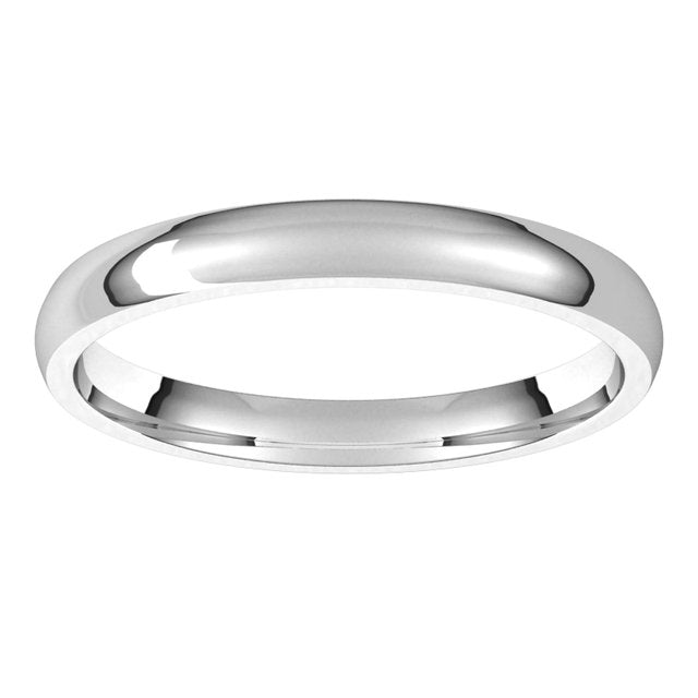 14K White Gold Lightweight Comfort-Fit Half Round Band