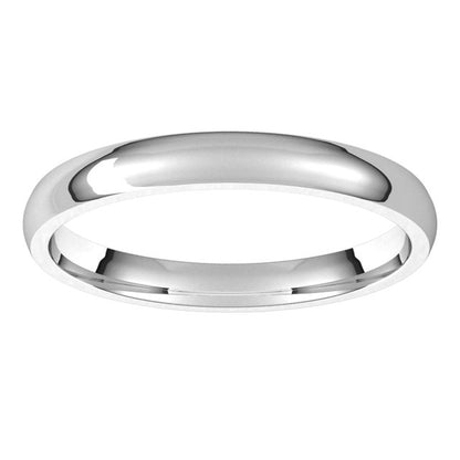 14K White Gold Lightweight Comfort-Fit Half Round Band