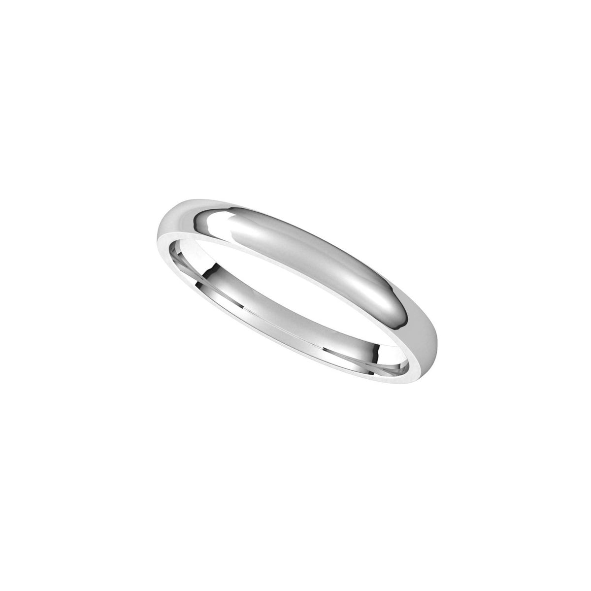 14K X1 White Gold Lightweight Comfort-Fit Half Round Band