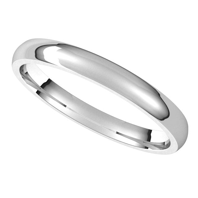 14K White Gold Lightweight Comfort-Fit Half Round Band