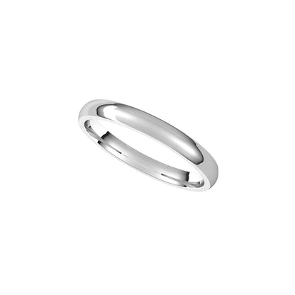 14K X1 White Gold Lightweight Comfort-Fit Half Round Band