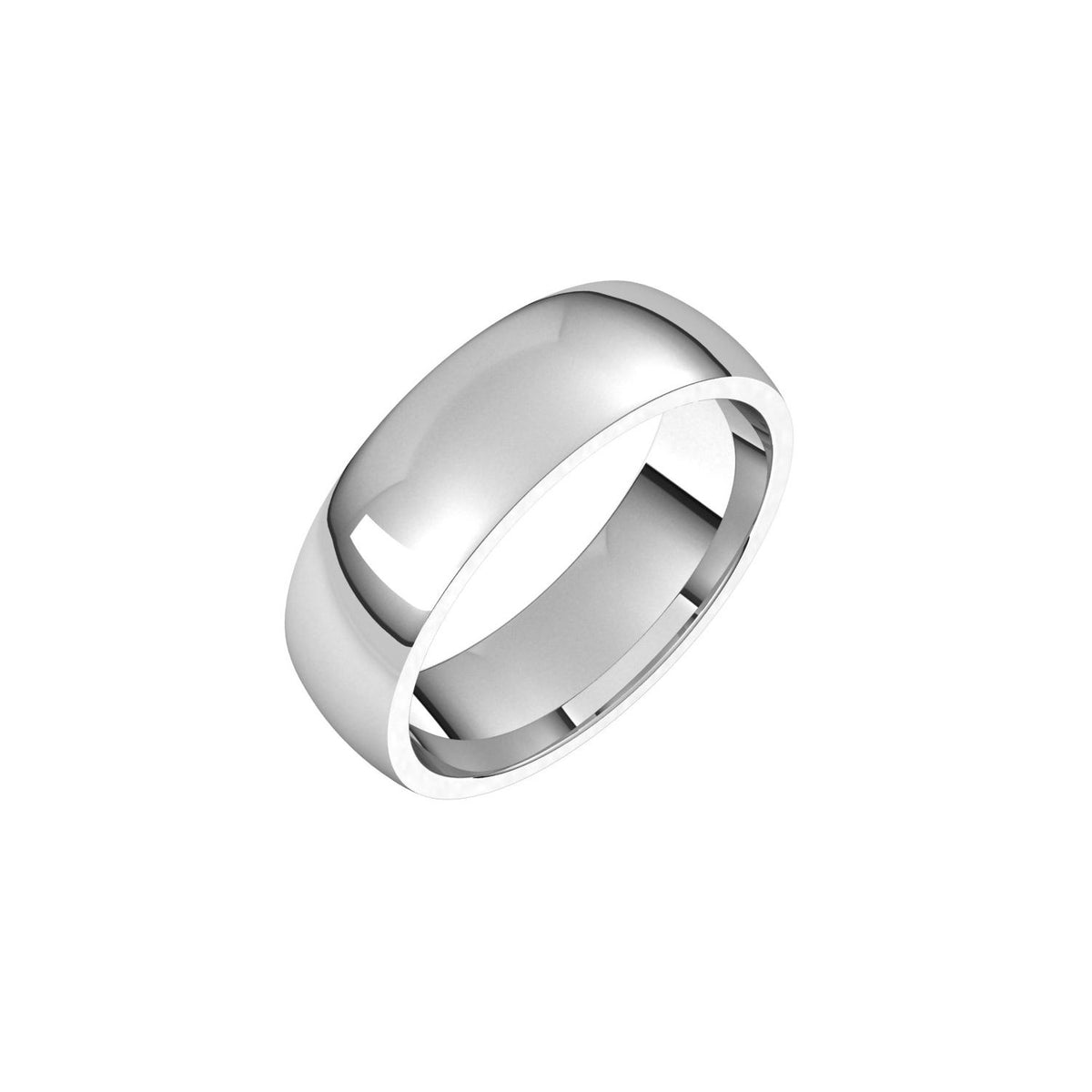 18K Palladium White Gold Lightweight Comfort-Fit Half Round Band