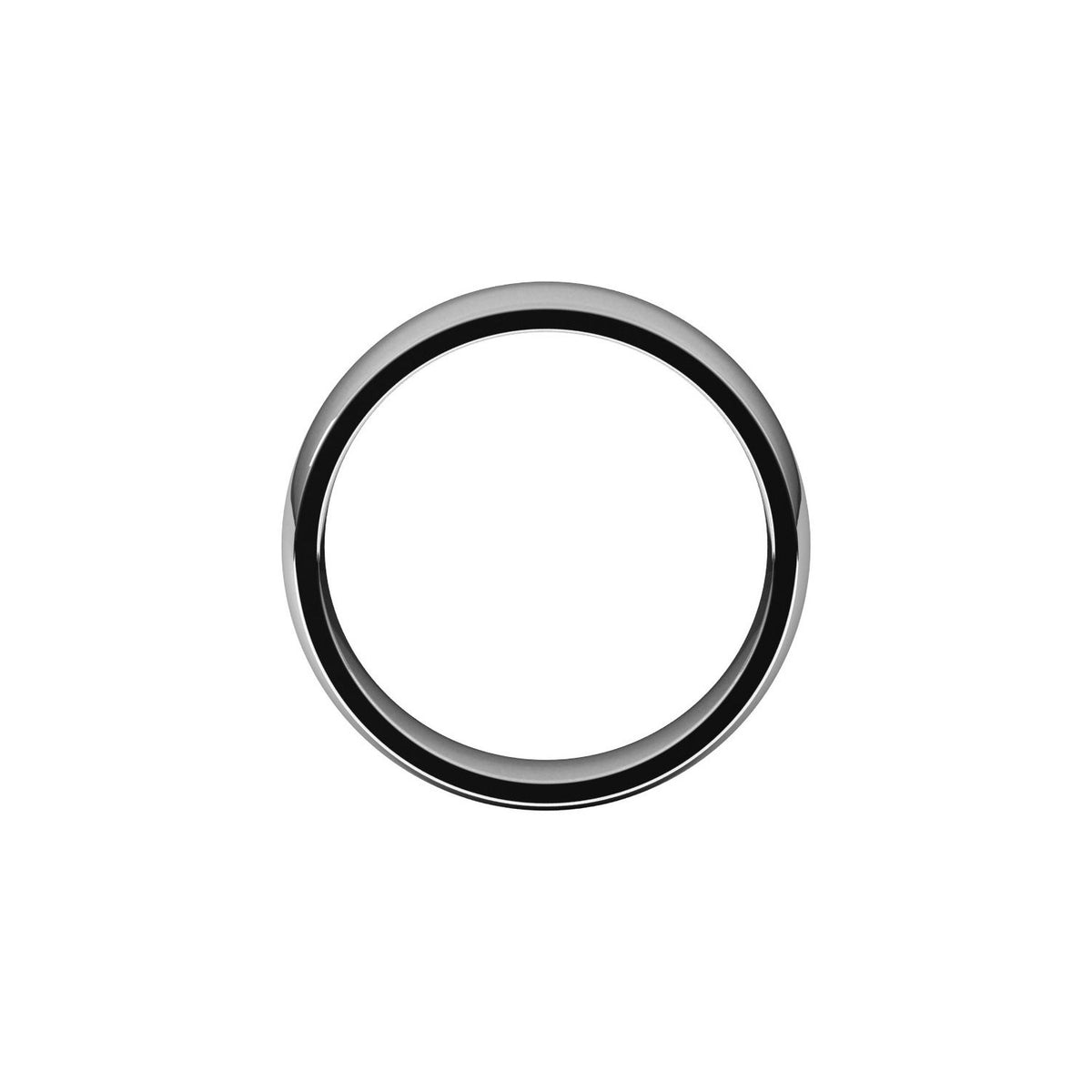 18K Palladium White Gold Lightweight Comfort-Fit Half Round Band