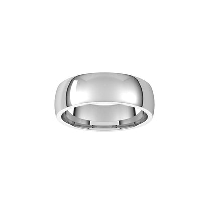 18K Palladium White Gold Lightweight Comfort-Fit Half Round Band