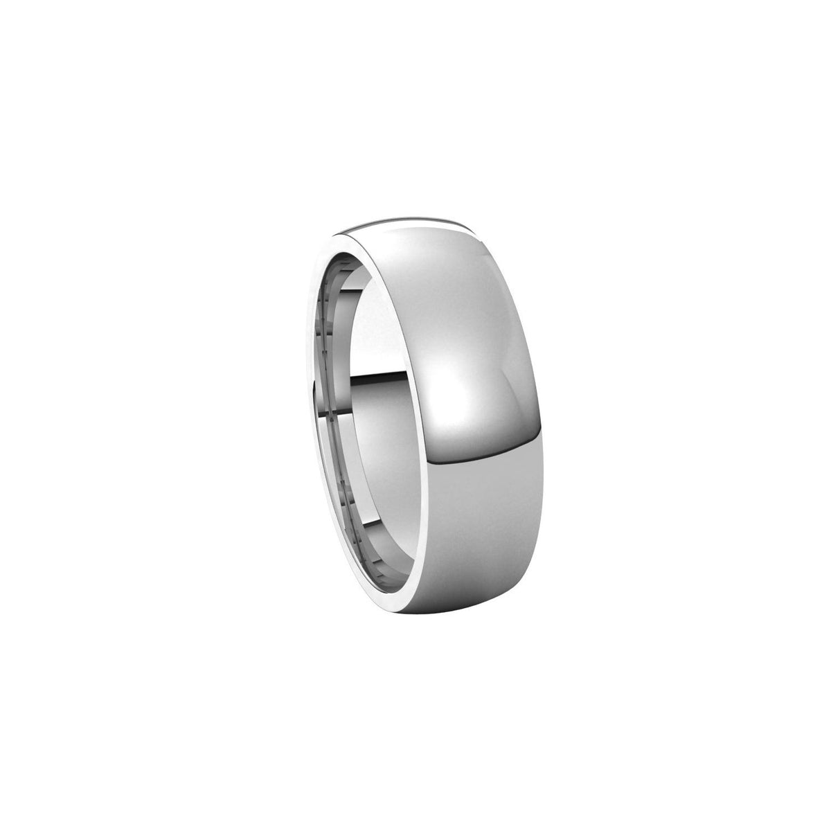 18K Palladium White Gold Lightweight Comfort-Fit Half Round Band