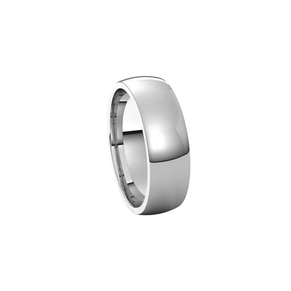 18K Palladium White Gold Lightweight Comfort-Fit Half Round Band