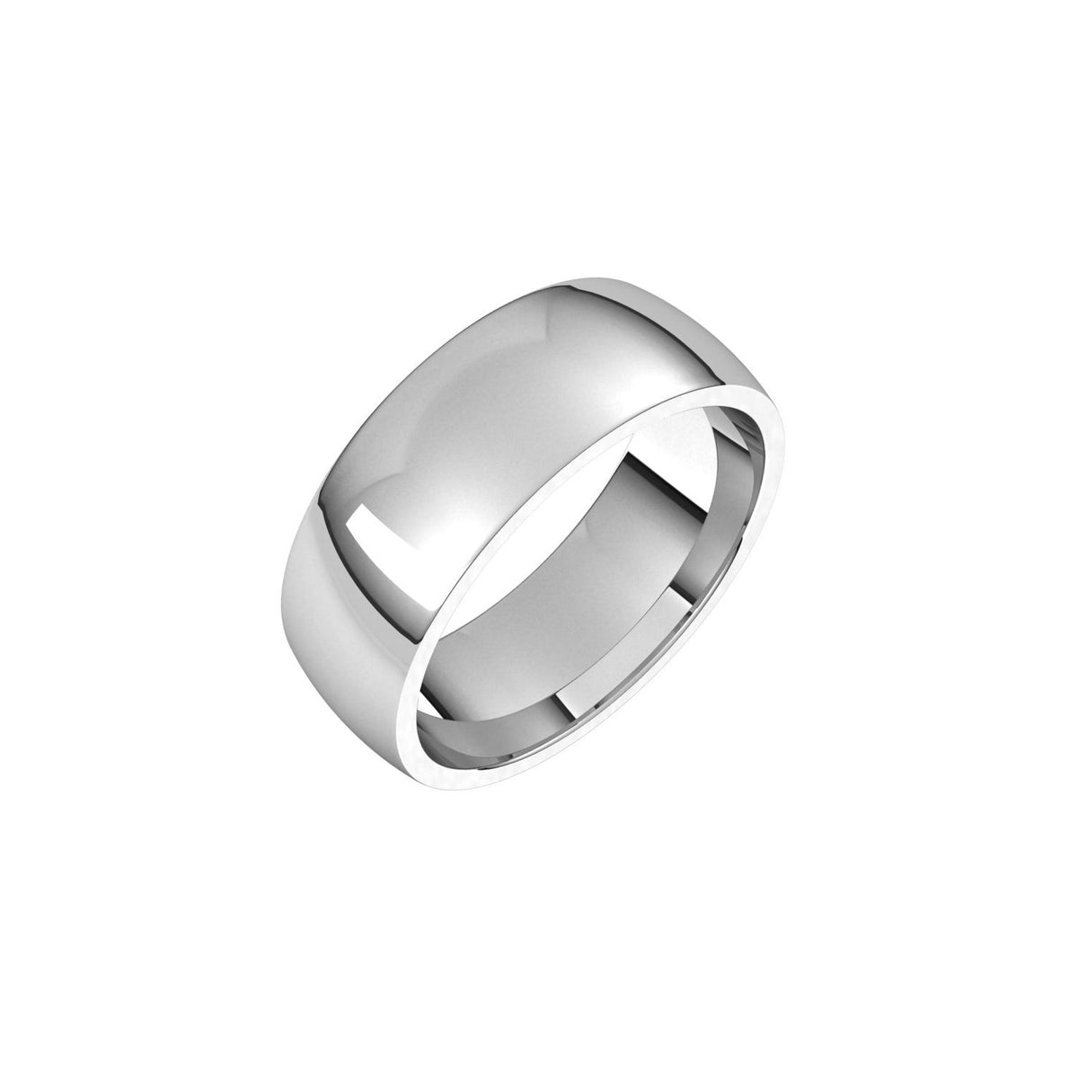 14K X1 White Gold Lightweight Comfort-Fit Half Round Band