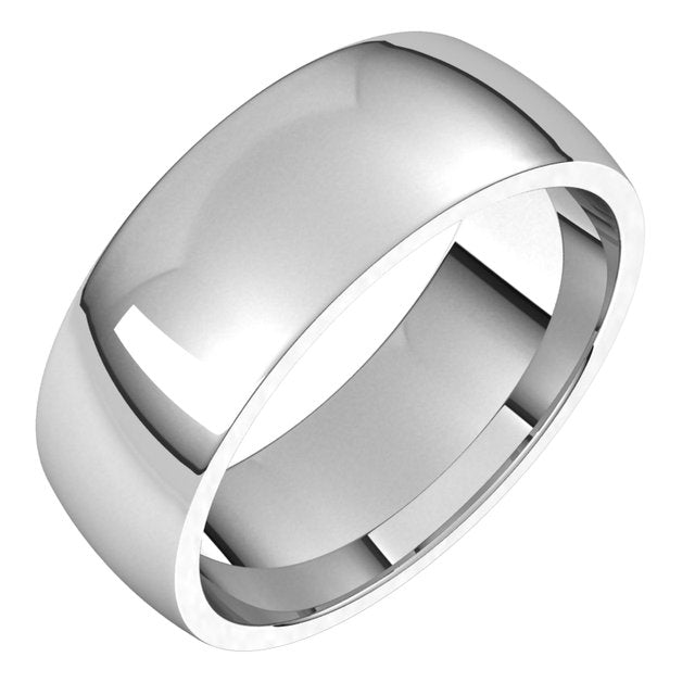 14K White Gold Lightweight Comfort-Fit Half Round Band