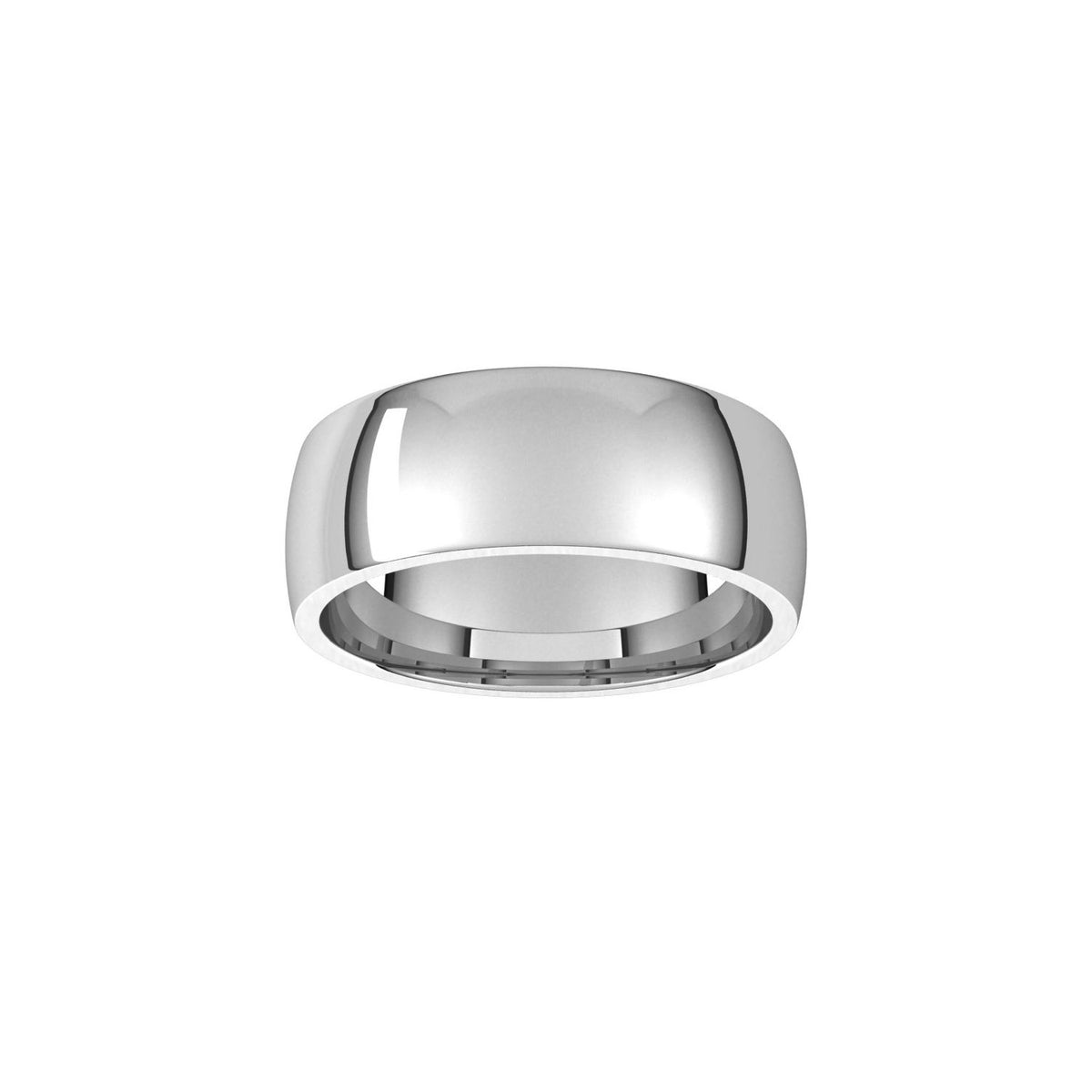 14K X1 White Gold Lightweight Comfort-Fit Half Round Band