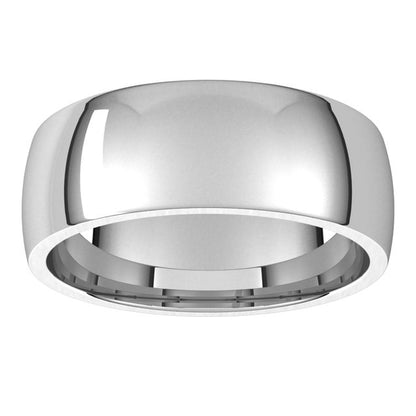 14K White Gold Lightweight Comfort-Fit Half Round Band