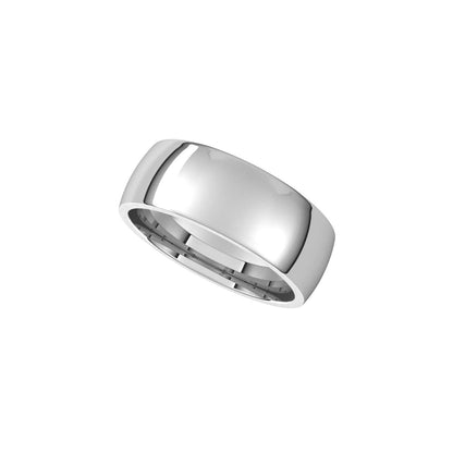 14K X1 White Gold Lightweight Comfort-Fit Half Round Band