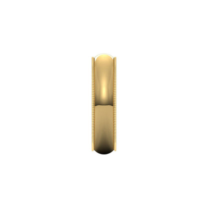14K Yellow Gold Milgrain Band, 5 mm