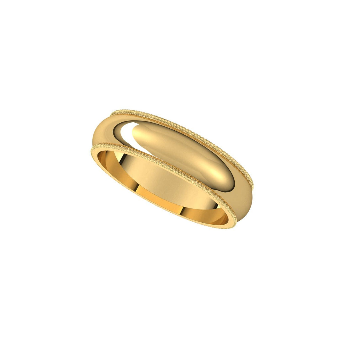 14K Yellow Gold Milgrain Band
