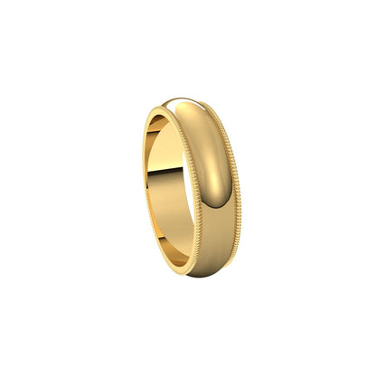 14K Yellow Gold Milgrain Band