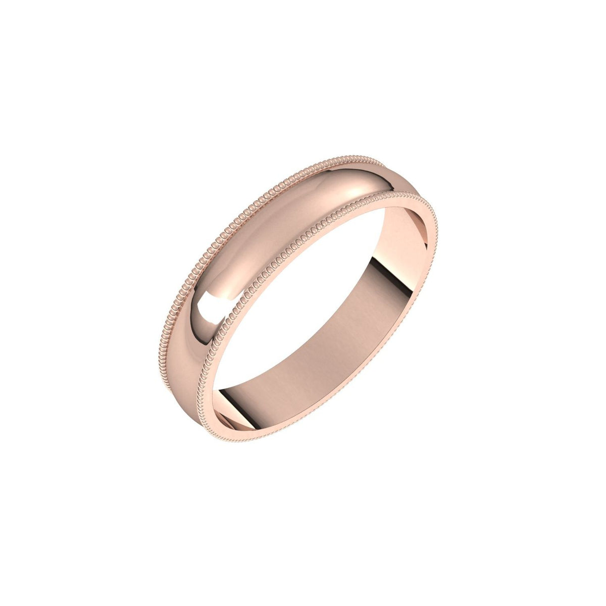 Lightweight Milgrain Half Round Band
