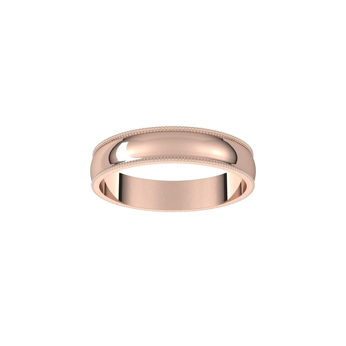 Lightweight Milgrain Half Round Band