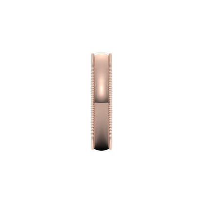 Lightweight Milgrain Half Round Band