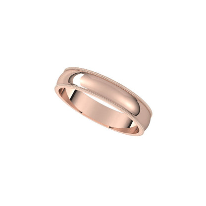 Lightweight Milgrain Half Round Band