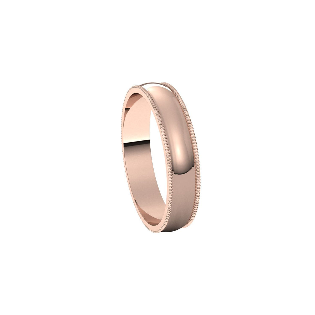 Lightweight Milgrain Half Round Band