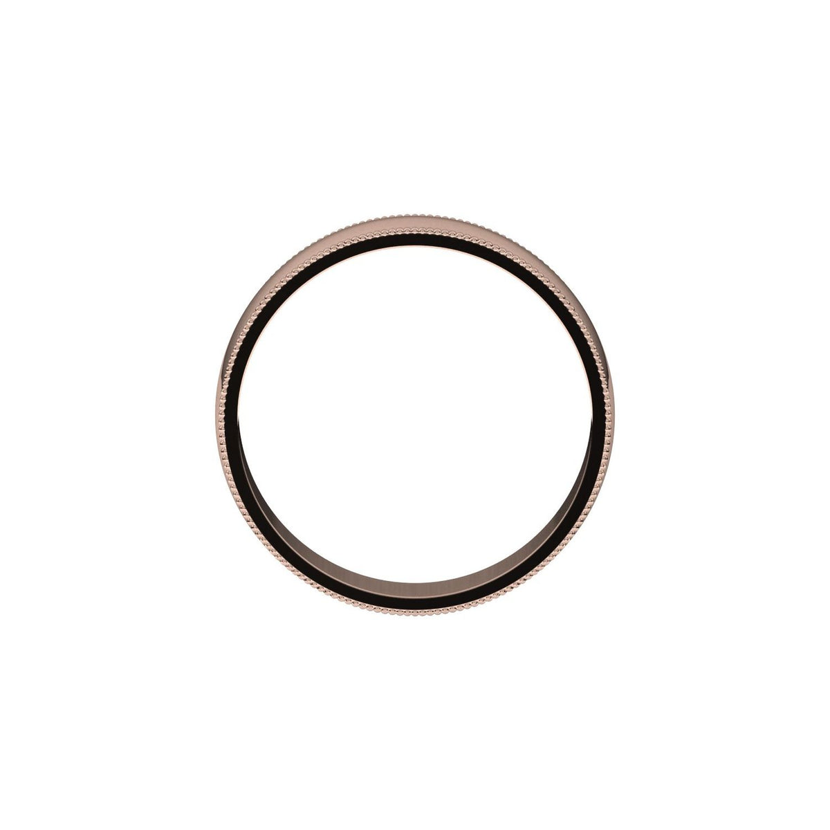 Lightweight Milgrain Half Round Band