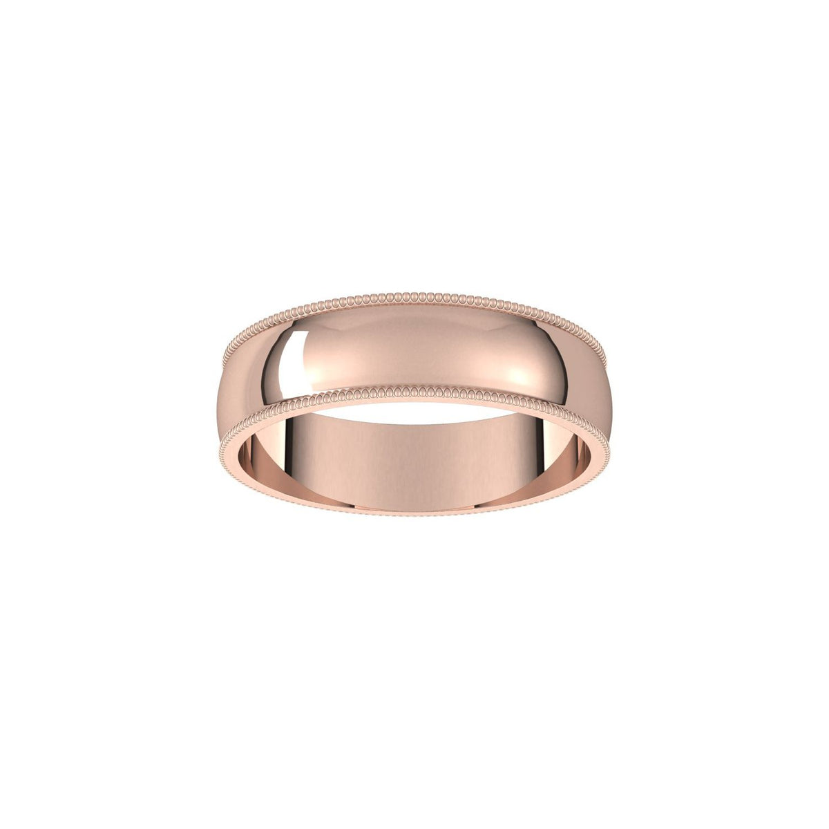 Lightweight Milgrain Half Round Band