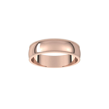 Lightweight Milgrain Half Round Band