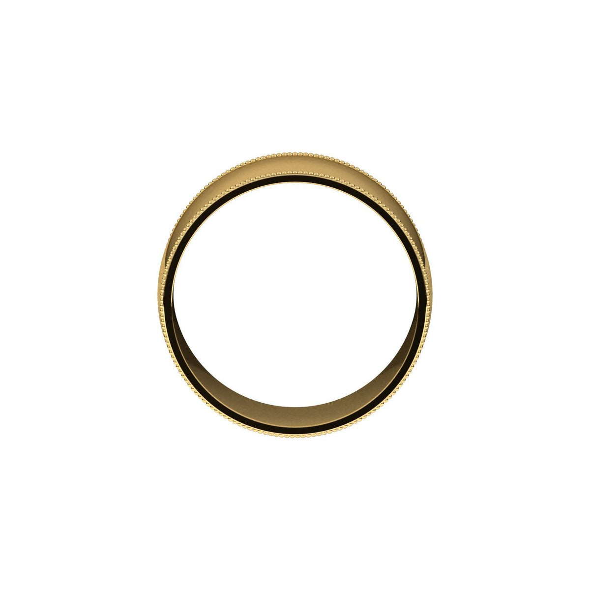 Milgrain Comfort-Fit Half Round Band, 10 mm