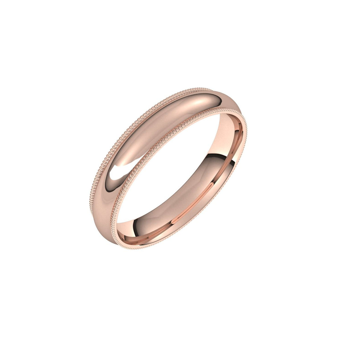Milgrain Comfort-Fit Half Round Band, 10 mm