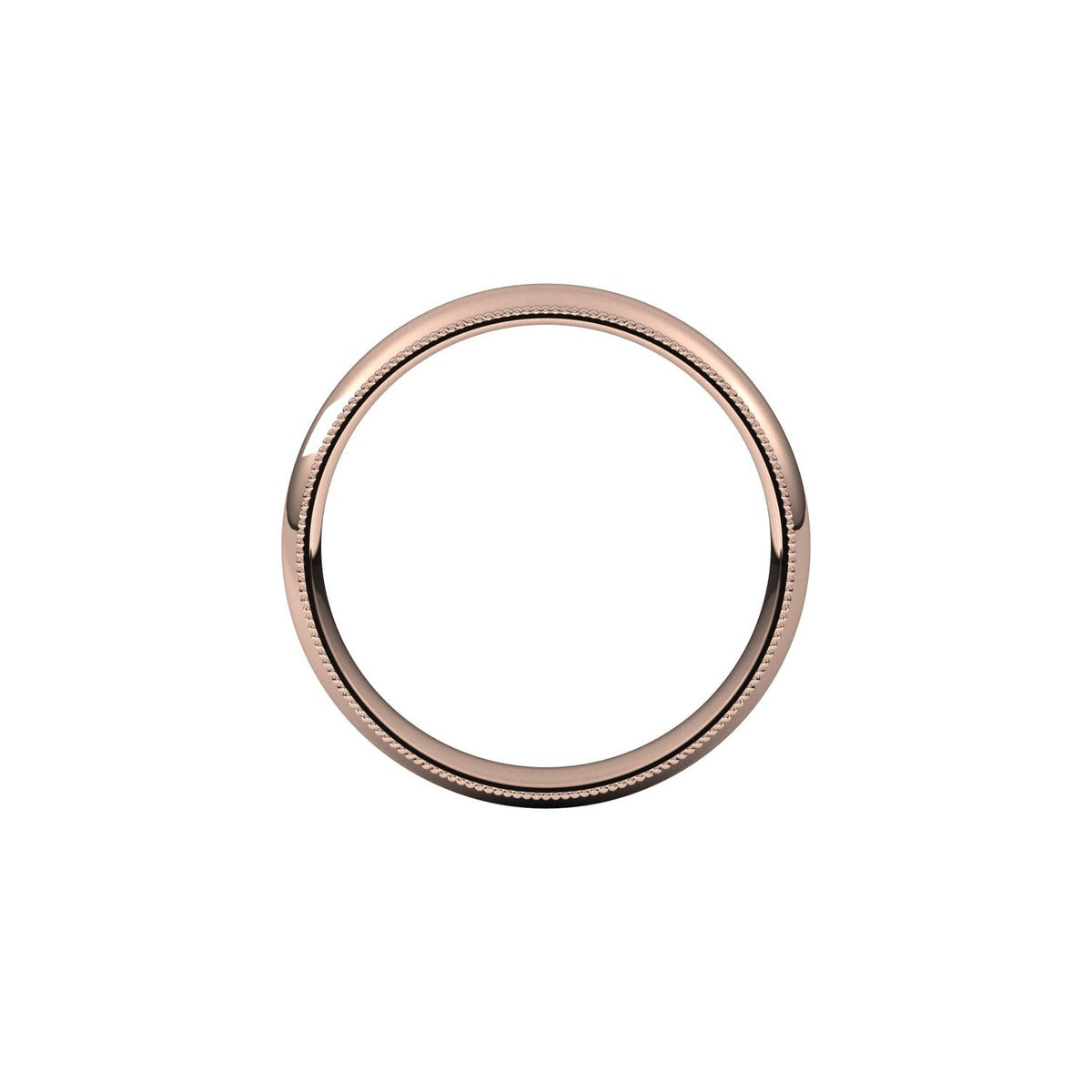 Milgrain Comfort-Fit Half Round Band, 10 mm