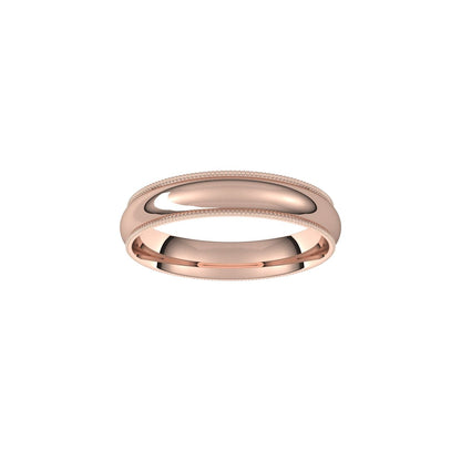 Milgrain Comfort-Fit Half Round Band, 10 mm