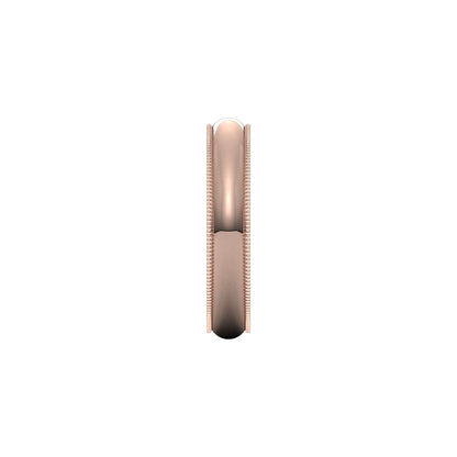 Milgrain Comfort-Fit Half Round Band, 10 mm