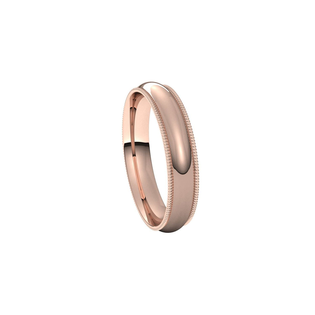 Milgrain Comfort-Fit Half Round Band, 10 mm