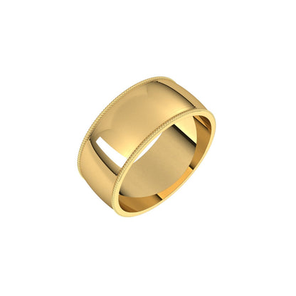 Lightweight Milgrain Half Round Band