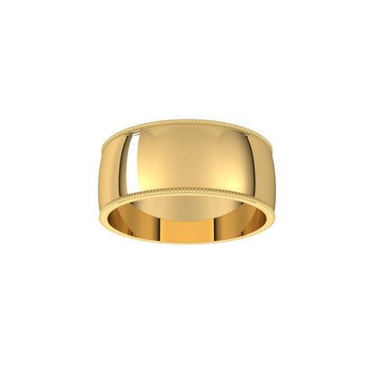 Lightweight Milgrain Half Round Band