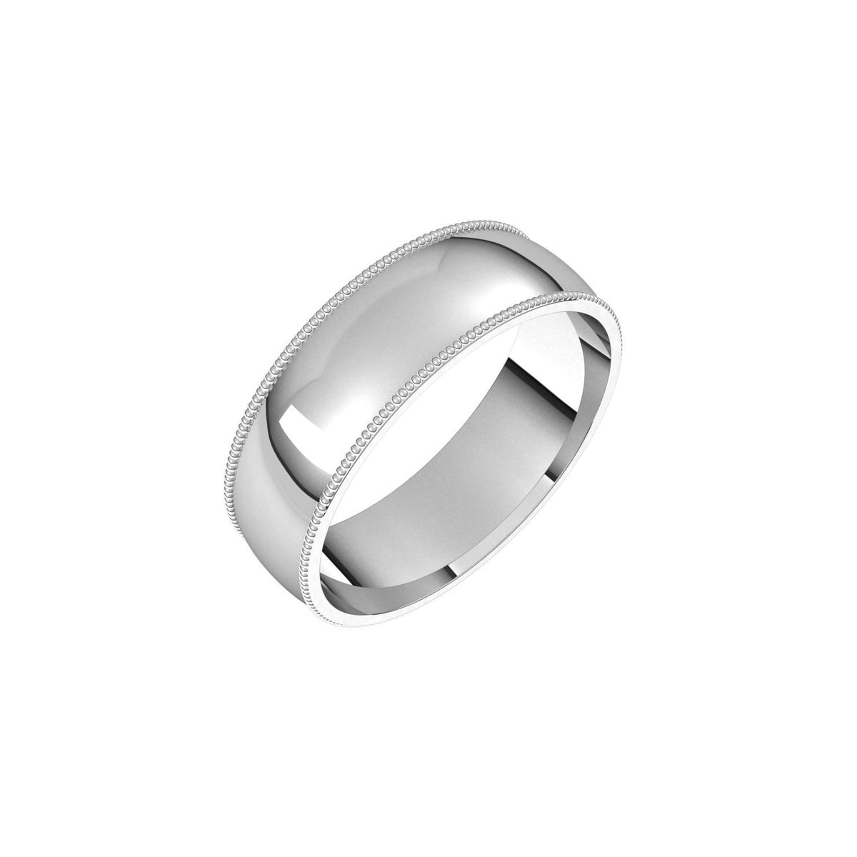 Milgrain Comfort-Fit Half Round Band, 10 mm