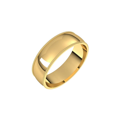 Lightweight Milgrain Comfort-Fit Half Round Band