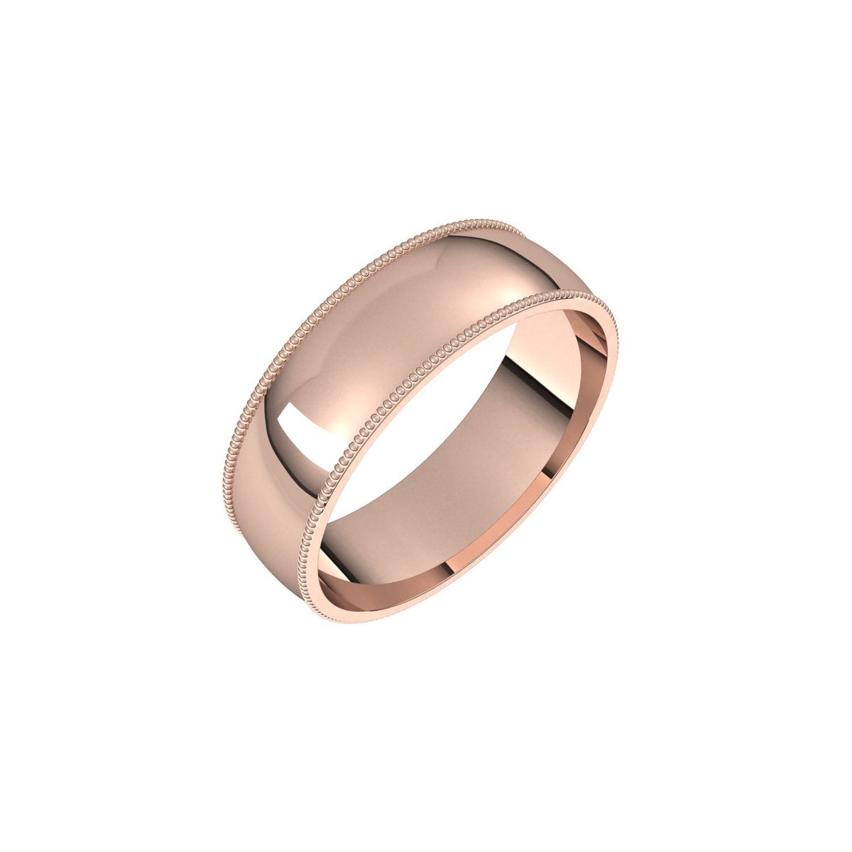 Lightweight Milgrain Comfort-Fit Half Round Band