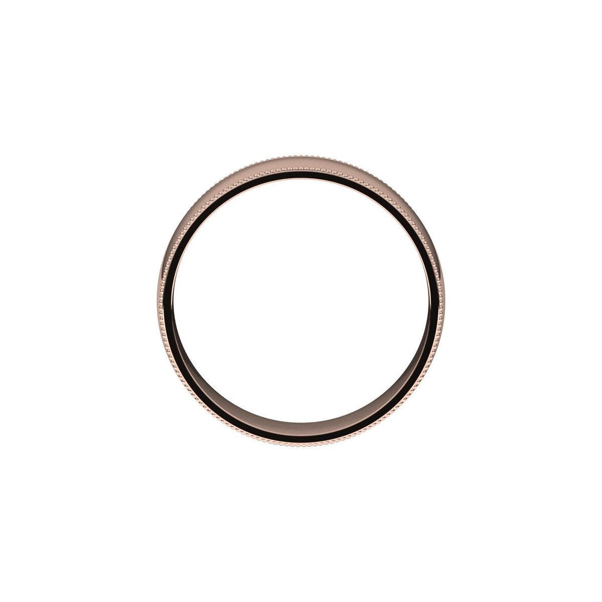 Lightweight Milgrain Comfort-Fit Half Round Band