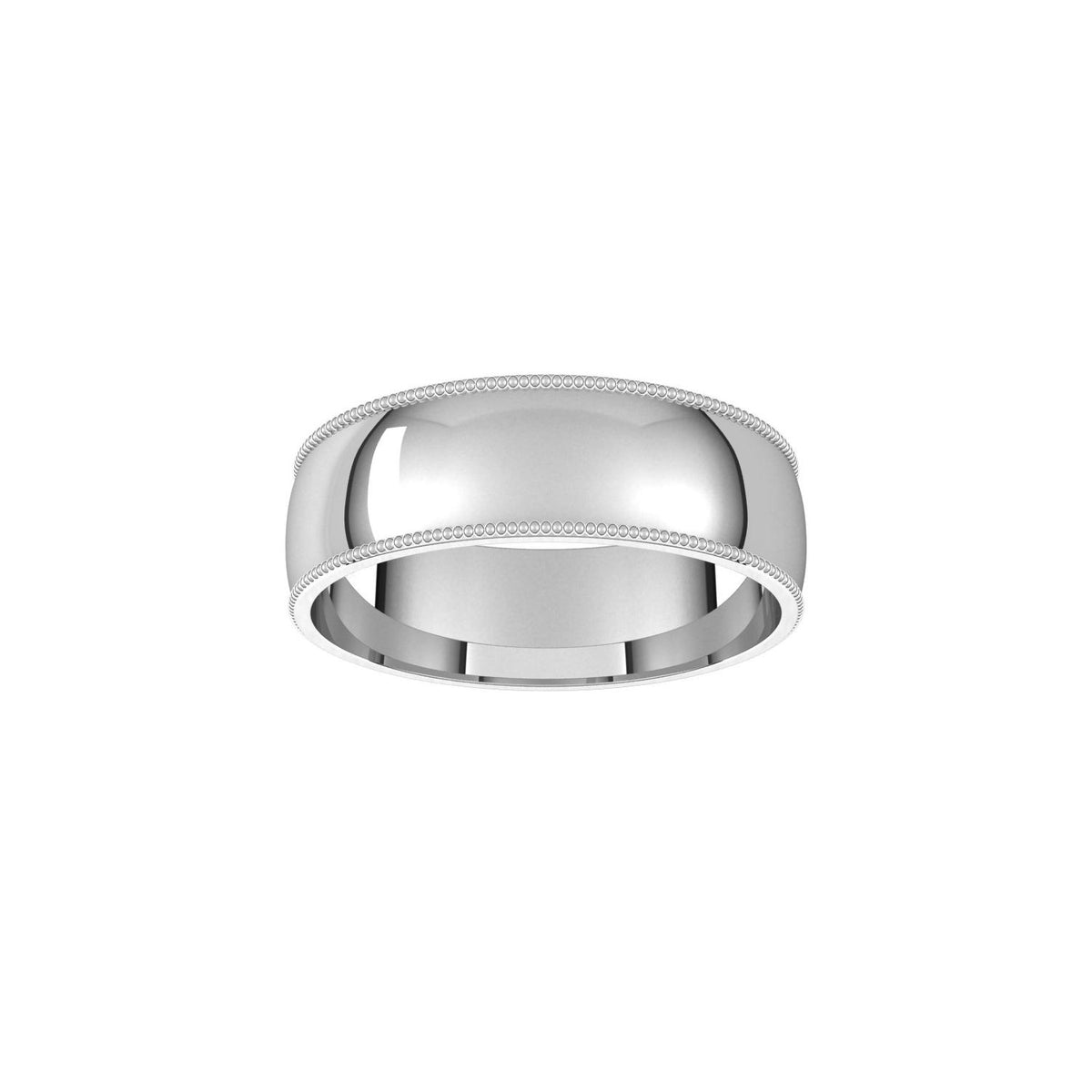 Milgrain Comfort-Fit Half Round Band, 10 mm